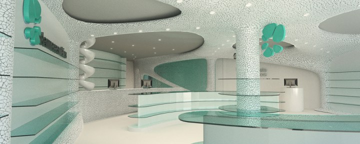 Adaptación de local comercial a farmacia. Autora: Andrea Martí